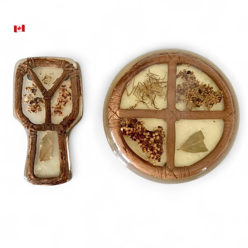 Vintage Canadian rustic trivet and spoon rest